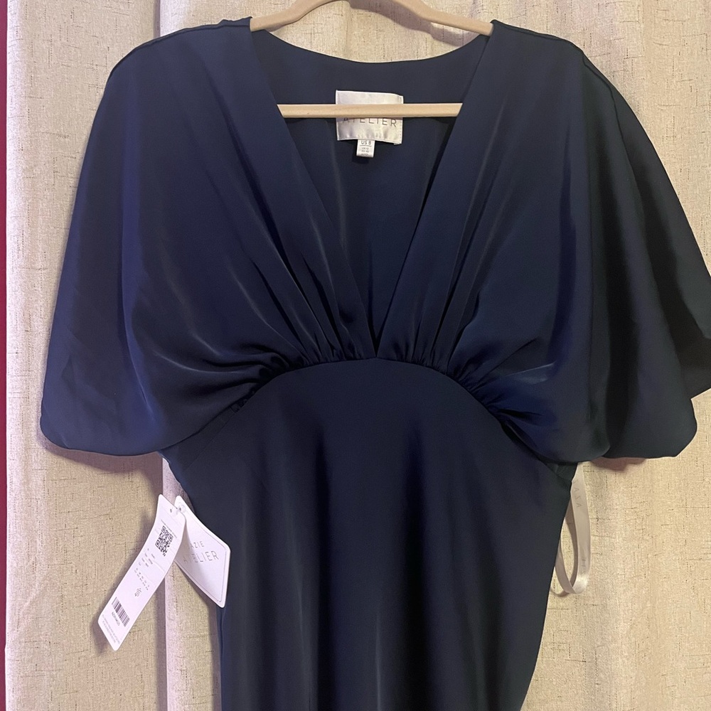 Azazie Deep Blue Maxi Dress Semi Formal - Picture 6 of 9